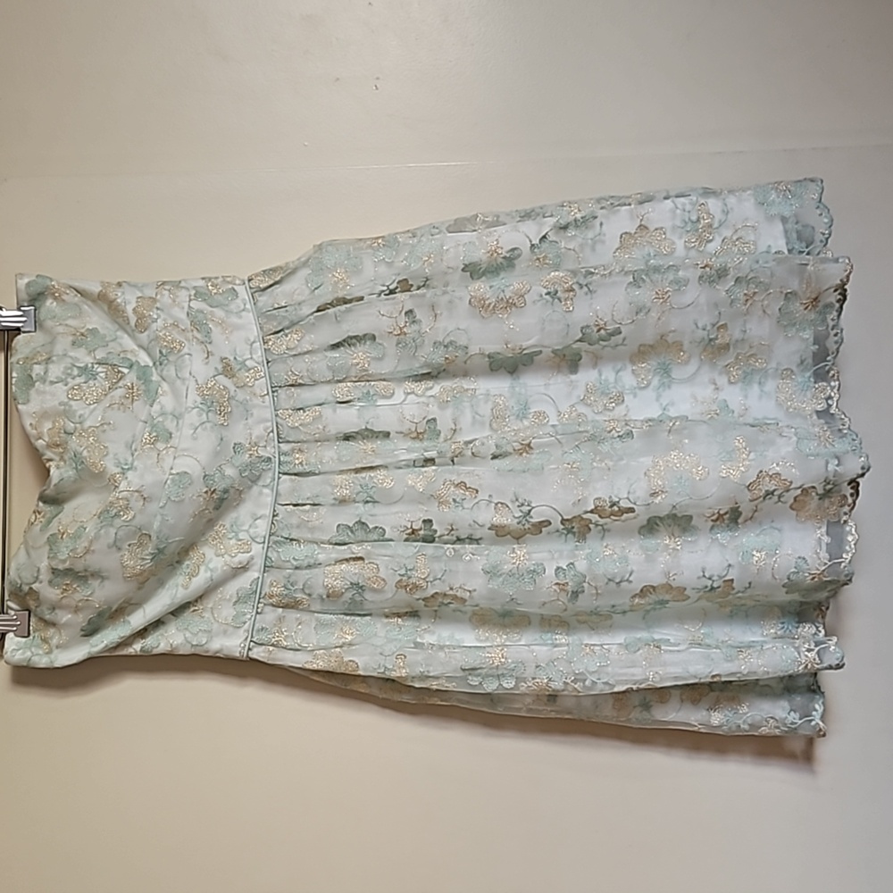 a.drea strapless flowered tulle mini dress size large